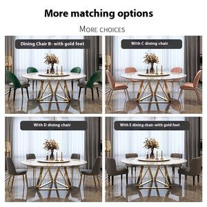 <span class=keywords><strong>Table</strong></span> à manger moderne et décontractée <span class=keywords><strong>de</strong></span> luxe petit appartement accessible <span class=keywords><strong>de</strong></span> style <span class=keywords><strong>scandinave</strong></span> en marbre salon en métal appartement <span class=keywords><strong>de</strong></span> luxe - Product Image 3