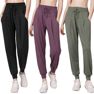 High Quality Woman Loose Fit Pocket High Waisted Yoga Pants Wholesale