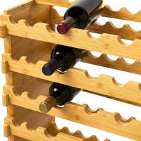 Étagère à vin en bambou à 8 niveaux, capacité de 96 bouteilles, modulaire, empilable, en bois, pour cave, bar à domicile, cuisine