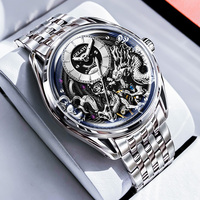 Montre-bracelet de luxe squelette mécanique à remontage automatique montre lumineuse étanche montre automatique pour hommes