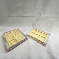 Palette de fards à paupières carrée personnalisable en plastique ABS recyclé, 6 couleurs, pour blush et fards à paupières, emballage cosmétique