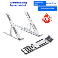 Support portable pliable pour ordinateur portable et tablette en alliage d'aluminium, support de bureau surélevé, support de refroidissement pour ordinateur