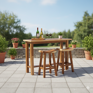 Modern Curve Bar Chair Made Solid Monkey <b>Pod</b> Wood Ergonomic Comfort Natural Elegance Lasting Durability Home Bar Dining - Product Image 3