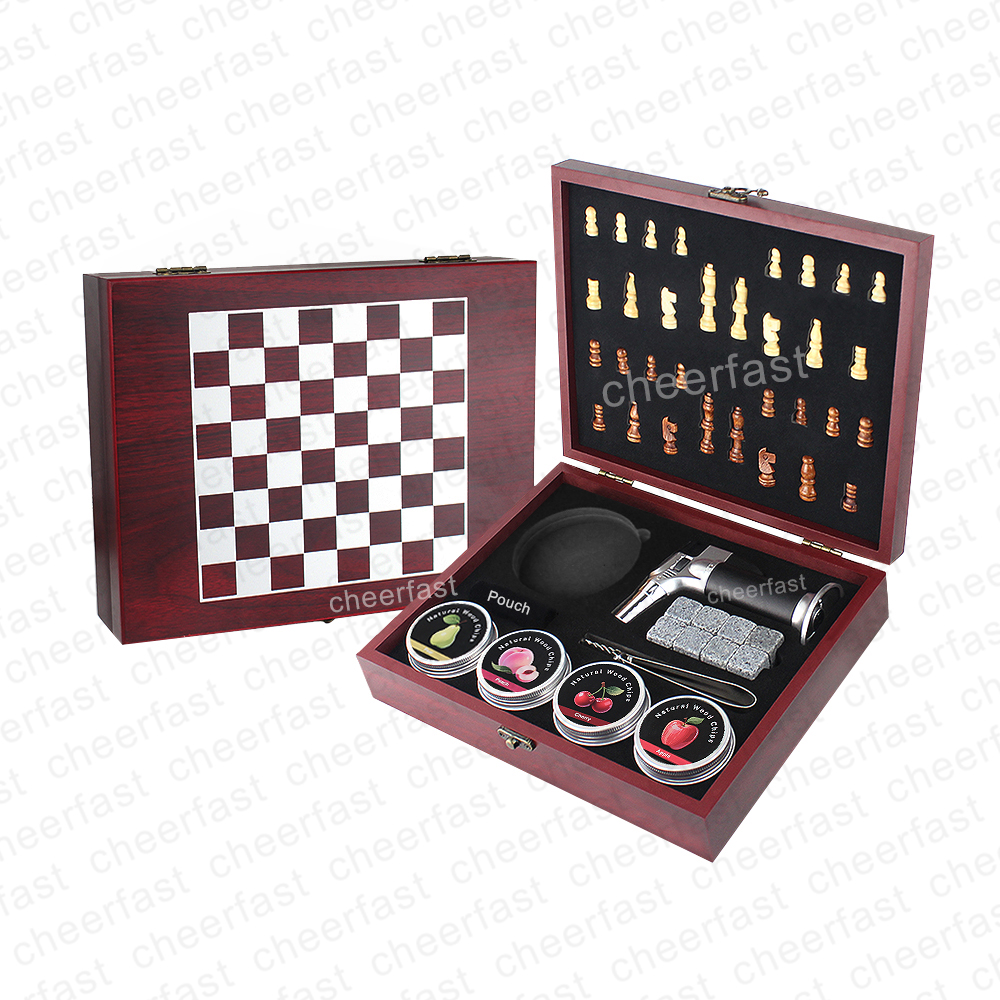 Caja de madera del MDF de la cereza con el tablero de ajedrez Printing-CF-WS-3