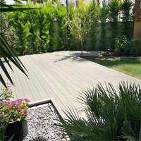 Planche de terrasse en composite WPC de 18mm d'épaisseur Conception extérieure en relief 3D à grain de bois de noyer pour piscine extérieure Easy Click