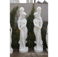 Lampe de Décoration de Jardin Sculptée à la Main Personnalisée de Grande Taille Sculpture Statue de Dame en Marbre