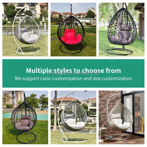Chaise œuf suspendue moderne et personnalisée balançoire lounge en rotin d'extérieur avec support pour balcon, <span class=keywords><strong>jardin</strong></span> et parc vente en gros - Product Image 5