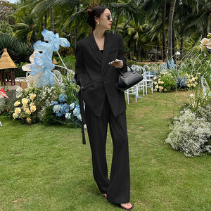 Set di cappotti da ufficio da donna alla moda abiti Slim Fit a maniche lunghe da donna formale <span class=keywords><strong>blazer</strong></span> marroni per ragazze adolescenti e donne - Product Image 6