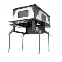 Pièces de voiture, tente de toit rigide pliable en aluminium imperméable pour 2-3 personnes, camping tout-terrain pour la modification de camionnettes