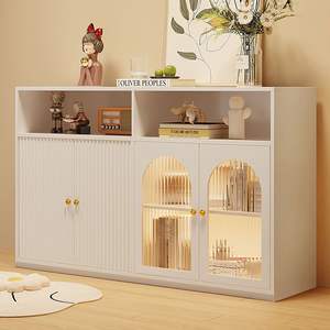 Aparador Moderno Minimalista con 3 Puertas y Paneles de Vidrio para Sala de Estar, Cocina o Baño - Product Image 3