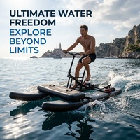 Vélo aquatique commercial noir gonflable à pédales, à double ponton, pour sports nautiques