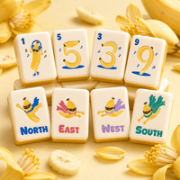 Tuiles de Mahjong Personnalisées avec Logo Imprimé Motif Fruits, Ensemble de Mahjong en Acrylique et Mélamine, Fabricant de Jeux de Société en Gros