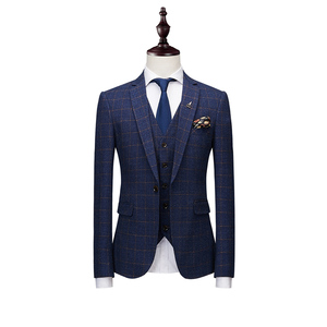 Traje de <span class=keywords><strong>hombre</strong></span> azul acuamarina de 3 piezas, estilo americano, uniforme de oficina, talla grande, frente plano, de un solo botón, transpirable - Product Image 2