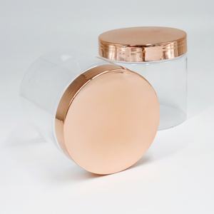 Pot cosmétique en plastique transparent de luxe de 200 ml, 300 ml, 400 ml, 500 ml, 800 ml, 1000 ml pour crème de soin de la peau avec couvercle en électro-plaqué or - Product Image 6