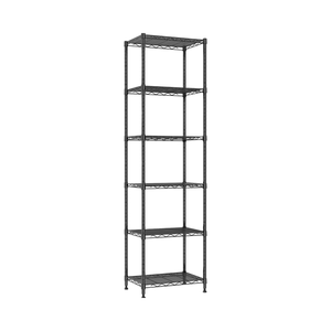 ชั้นวางของเหล็กปรับระดับได้6เส้นสำหรับซักผ้าห้องน้ำห้องครัวตู้กับข้าว16.7L x 11.9W x 64H สีเงิน" - Product Image 1