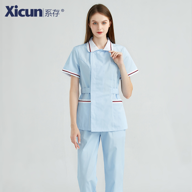 Blue short-sleeved shirt (top + pants)