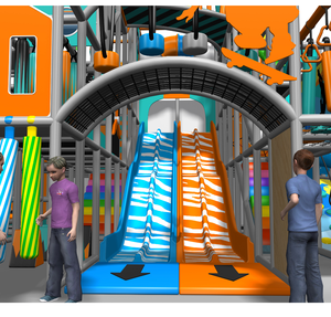 Высококачественная детская тематическая Коммерческая крытая игровая площадка с большими горками для продажи 1 Набор пластиковая горка для детского сада - Product Image 1