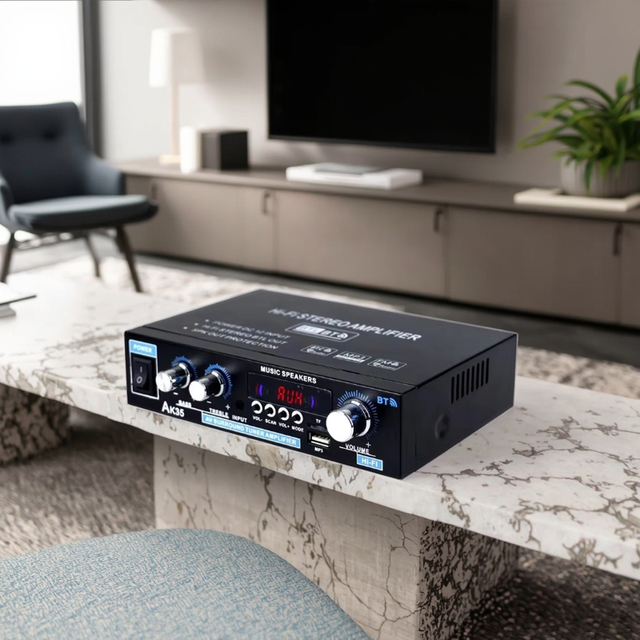 Professional Amplifier 30W*2 2 Channel Aluminium & Plastic USB Flash Support for Sound Enthusiasts Home Use