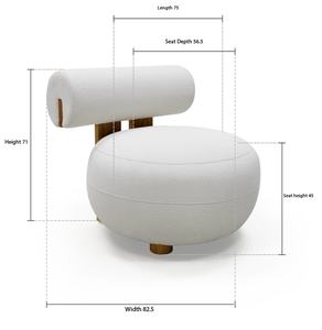 Cream <b>Single</b> <b>Sofa</b> <b>Chair</b> Modern Internet Celebrity Lazy <b>Sofa</b> Living Room Bedroom Simple Lamb Velvet Leisure Style Loop Pile <b>Chair</b> - Product Image 6