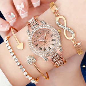 Conjunto de Reloj de Lujo para Mujer, Reloj de Pulsera de Cuarzo con Pedrería, Conjunto de Joyería, Regalo para Damas - Product Image 3