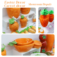 Décorations de Pâques, bol en céramique en forme de carotte, bol à nourriture pour lapin, plat à sauce, plat à bonbons, plat à noix, plat à assaisonnement, vaisselle