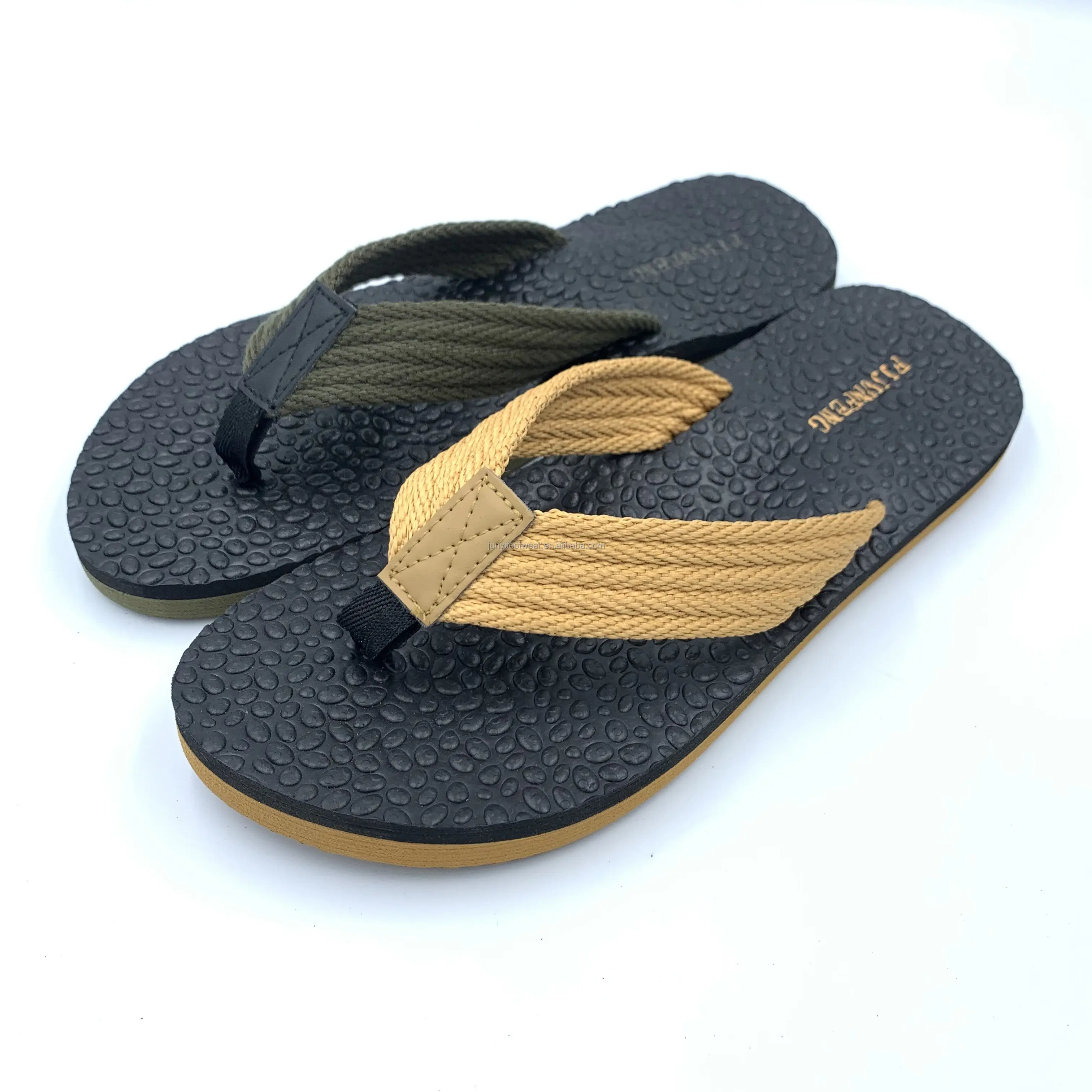 Correa de hombro de estilo único EVA suela hombre Flip Flop al aire libre correas zapatilla textura calzado zapatos