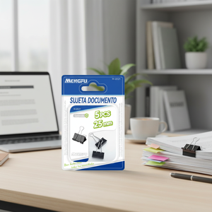 Mengfu M-0121 25mm Black Magnet <b>Ring</b> Binder <b>Clips</b> 5pcs Set for Office and School Stationery Use - Product Image 3