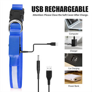 नायलॉन के नेतृत्व वाले पालतू कुत्ते कॉलर नाइट सुरक्षा चमक चमक चमक चमक चमक के काले कुत्ते के लदान में चमक चमक चमक चमक चमक चमक - Product Image 6