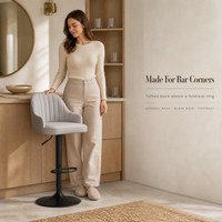 Chaise haute en cuir gris avec dossier confortable, design contemporain, écologique, pour salon, îlot de cuisine, café, restaurant, bar