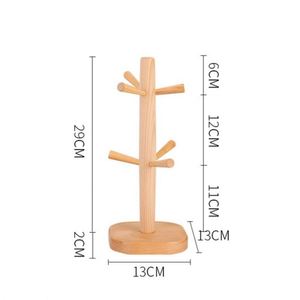 ที่วางแก้วไม้บีชแบบมินิมอล 6 ตะขอ สำหรับจัดระเบียบแก้วกาแฟ - Product Image 3