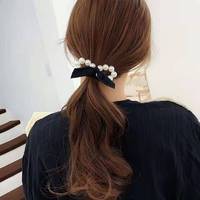 Ruban Élastique Perlé Doux avec Nœud, Fabrication OEM, Corde à Cheveux pour Femme Couleur Unie, Bracelet Fille Extrêmement Solide, Accessoires Capillaires