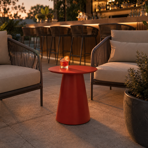 FLD1008 Moderne Commerciële Aluminium Waterdichte Ronde Buitentafel voor Hotel, Resort en Patio Projecten - Product Image 1