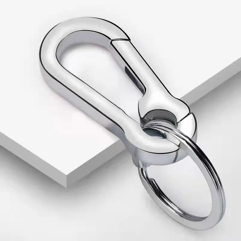 Popüler Metal karabina anahtarlık güvenlik yapış kanca organizatör anahtarlıklar zincirler Diy el sanatları aksesuarları toka klip anahtarlıklar