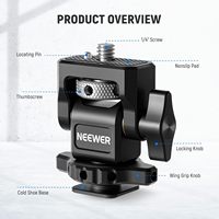 Support de moniteur de caméra Neewer avec sabot froid, vis anti-torsion de 1/4 "pour moniteur de terrain de 5" et 7 "compatible avec Atomos Ninja V