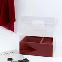 Vente en gros de fleurs recyclées pour la fête des mères, bouquet luxueux pour la Saint-Valentin, boîte-cadeau transparente pour gâteau, emballage