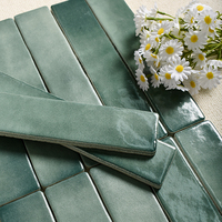 Carreaux muraux en porcelaine émaillée faits à la main de style français, épaisseur 9 mm, 48x235 mm, antidérapants, résistants à l'usure, couleur unie, faciles à nettoyer