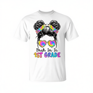 T-shirt pour filles de première année, manches courtes, col rond unisexe, design imprimé numérique inspiré de la vie scolaire - Product Image 3