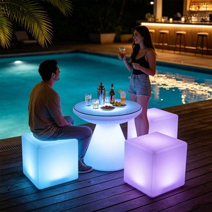<span class=keywords><strong>Table</strong></span> et Chaises Lumineuses Modernes pour Bar à Chicha, Vente en Gros Fabricant, 16 Couleurs Changeantes, Bar Extérieur IP65 - Product Image 4