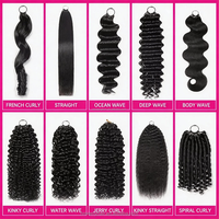 Extensions de cheveux humains bouclés birmanes au crochet, pré-bouclées, à pointe effilée, tresses invisibles torsadées pour styles bohèmes, cheveux au crochet