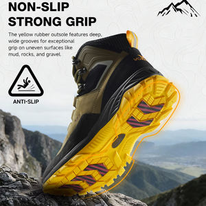 Sepatu Trekking Outdoor dengan Bahan Atas Nubuk Mesh, Tahan Aus, Tahan Air, Bernapas, Model Tinggi, OEM ODM, Logo Kustom - Product Image 4