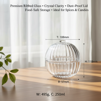 Bocaux en verre ronds transparents de luxe pour la conservation alimentaire, vides, pour mariages, fêtes et cadeaux décoratifs