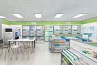04-XDZYS009 Design moderne de magasin de pharmacie, étagère d'exposition en bois pour pharmacie professionnelle, aménagement de magasin de pharmacie