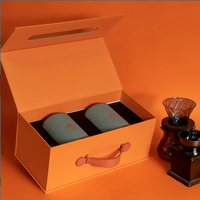 Boîte cadeau magnétique à double porte, style livre, personnalisable avec logo et impression couleur, en carton, pour emballage de bougies et de portefeuilles