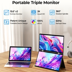 Extension de moniteur LCD tactile portable 2K QHD, pliable à 360 degrés, interface USB-C à double vue pour les éditeurs Android - Product Image 2