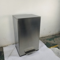 Poubelle à pédale grande capacité en acier inoxydable pour cuisine commerciale, métal, 50L/100L, emballage carton