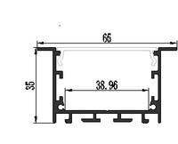 Profilé en alliage d'aluminium 6063-T5 pour bande LED, 65*35mm, extrusion pour décorations lumineuses, service de découpe
