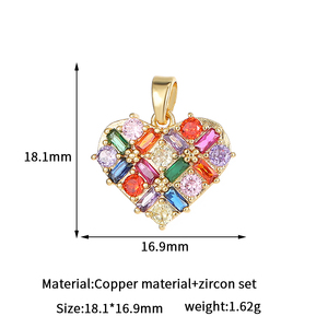 14k Micro Incrusté Couleur Zirconium Oeil Pendentif Accessoires Oeil d'Horus En Forme De Coeur diy Collier Boucles D'oreilles Fabrication De Bijoux Charmes - Product Image 4