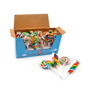 Hot Verkoop Kleurrijke Ronde Twisted Swirl Lollies Lollipop Snoep