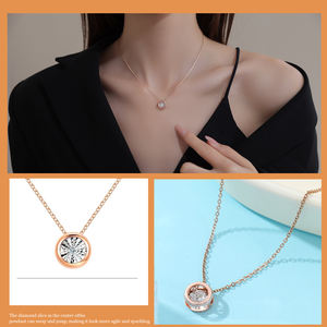 Старсгем 14 карат, желтое золото, педант, 5 мм, круглые, блестящие, муассанитовые ювелирные изделия, ожерелья - Product Image 5