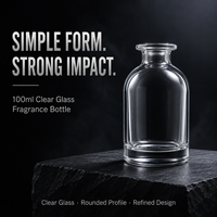 Flacon diffuseur cylindrique en verre transparent vide de 100 ml, style rétro, avec col à vis, pour diffuseur à bâtonnets, prêt à l'emploi, parfum de luxe, senteur d'ambiance décorative pour la maison